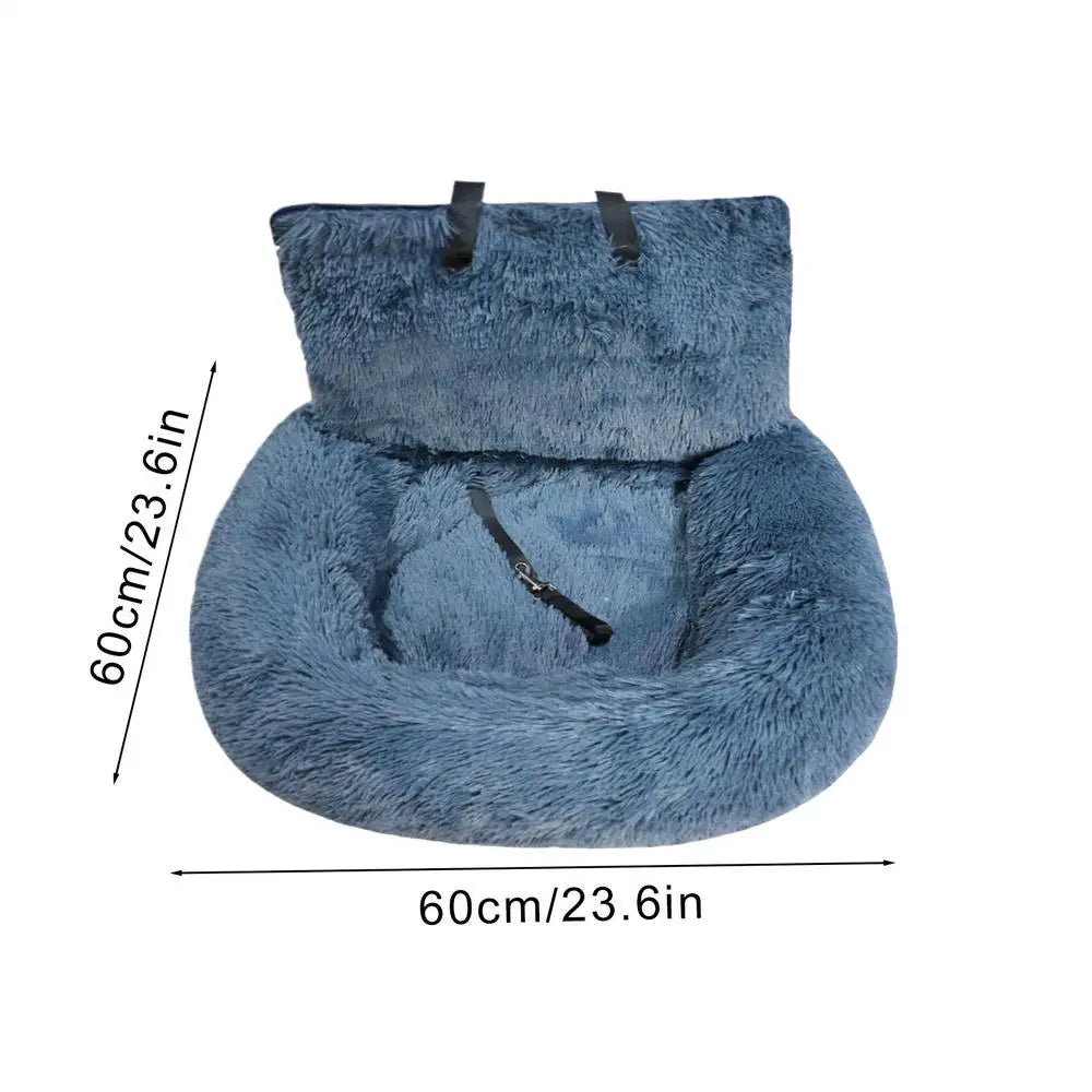 Dog Booster Car Seat Soft Puppy Car Seat Non-slip Dogs Traveling Bed Car Back Seat Kennel Plush Pet Mat Car Interior Accessories