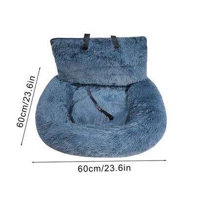Dog Booster Car Seat Soft Puppy Car Seat Non-slip Dogs Traveling Bed Car Back Seat Kennel Plush Pet Mat Car Interior Accessories