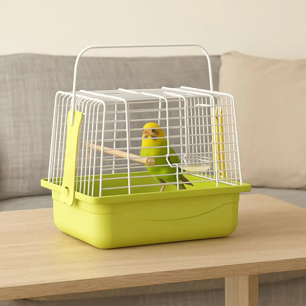 Removable Portable Bird Cage Durable Bite Resistant Bird Travel Carrier Cage with Handle with Standing Pole Bird Carrier Bag