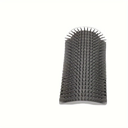 Cat Self Groomer – Corner Wall-Mounted Cat Scratcher & Massager with Rubber Bristles, Screws/Adhesive Included, Indoor Hair Care