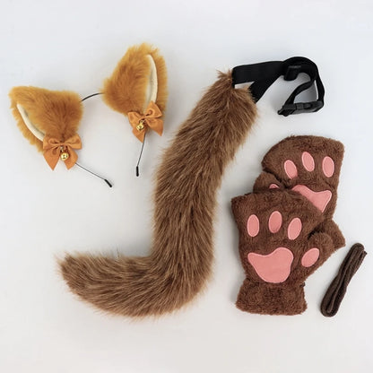 Cats Dress up Costume Includes Headband, Tail, Gloves for Girl Halloween