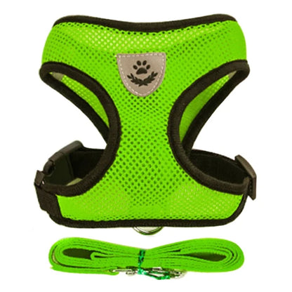 Dog Harness Walking Lead Leash For Small Dogs Collar Polyester Adjustable Mesh Puppy Cat Harness Vest For Medium Pet Accessories
