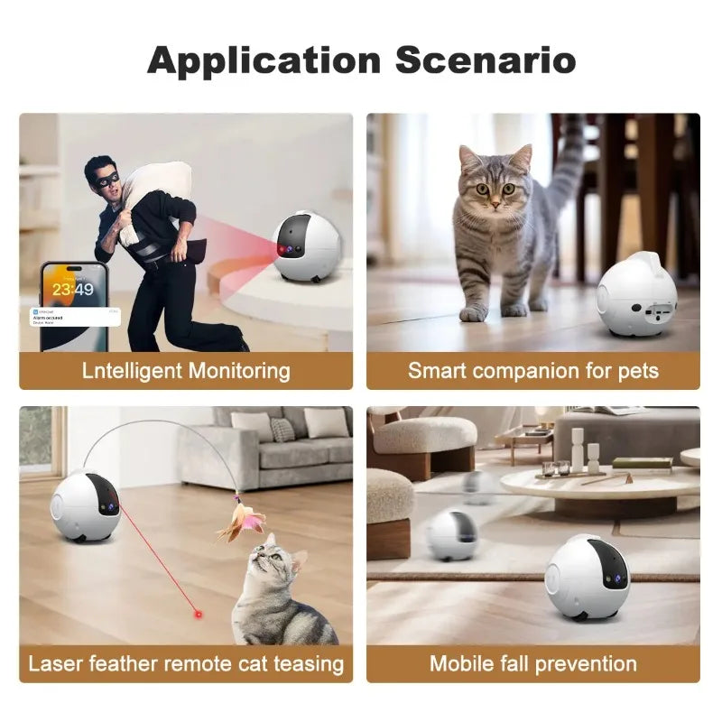 Pet Surveillance Camera 4MP 360° Robot Camera Bidirectional Dialogue Motion Detection Baby Pet Camera for Dog Cat Baby Elderly