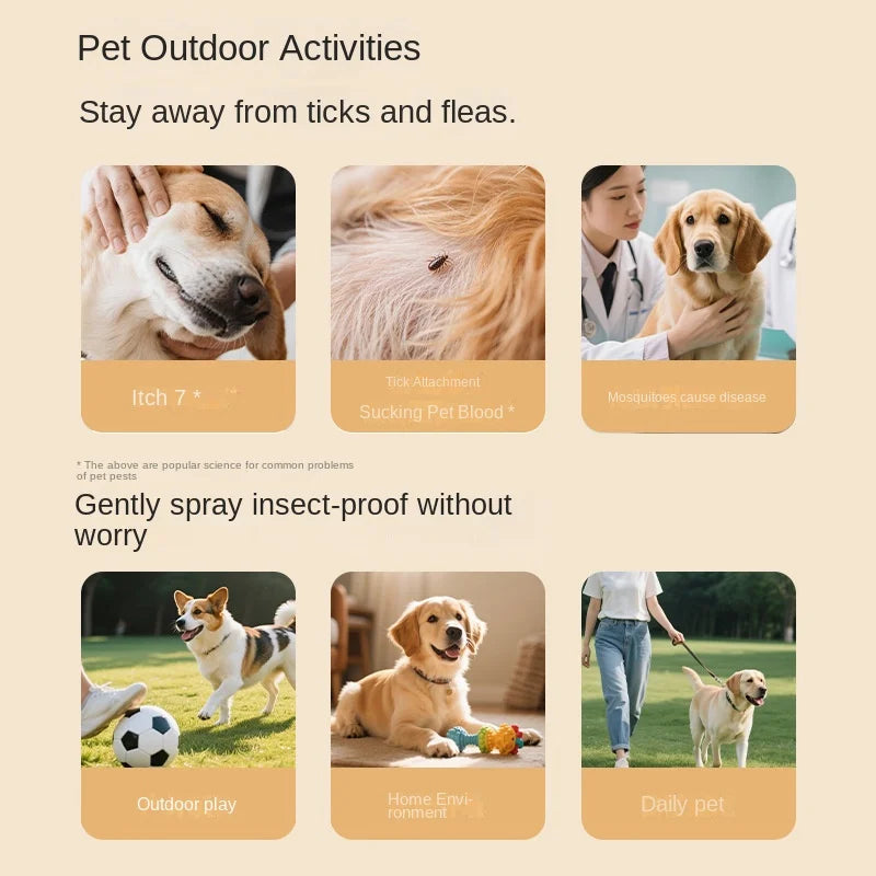 Pet Insect Repellent Spray for Dogs And Cats Outdoor Mosquito Flea Lice Protection Repellent Spray