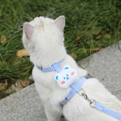 Cat Harness and Leash Sets Adjustable Dog Harness for Small Dog Leash Breashable Pet Harness Out Walking Dog Strap
