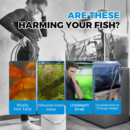 Automatic Aquarium Filter System 4W/220V Fish Tank Built-in Filter Oxygenated Water Circulation Anti Backflow Water Pump-US Plug