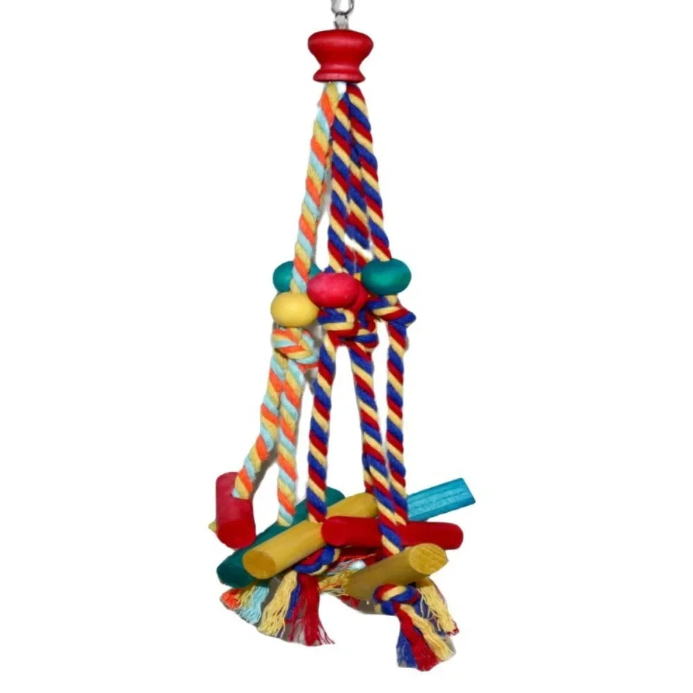 Bird Chewing Toy Bird Parrot Training Toys Chewing Foraging Hanging Cage Paper Strings Wire Drawing Ball Toy Relieve Boredom 1PC