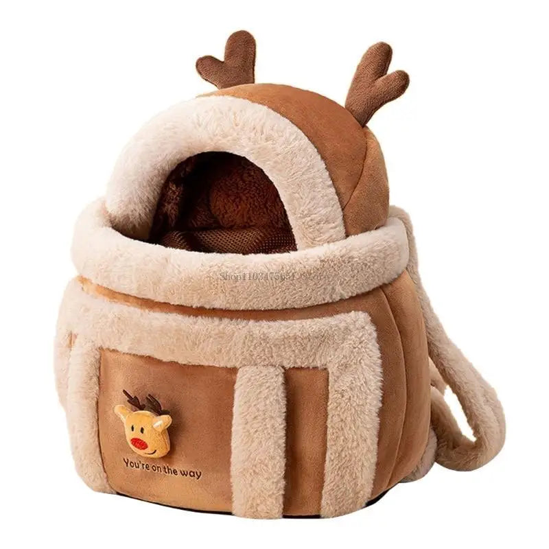 Carriers Bag for Small Pet Dog Carriers Backpacks Portable Cats Travel Carriers Winter Pet Cage Furry Warm Carriers