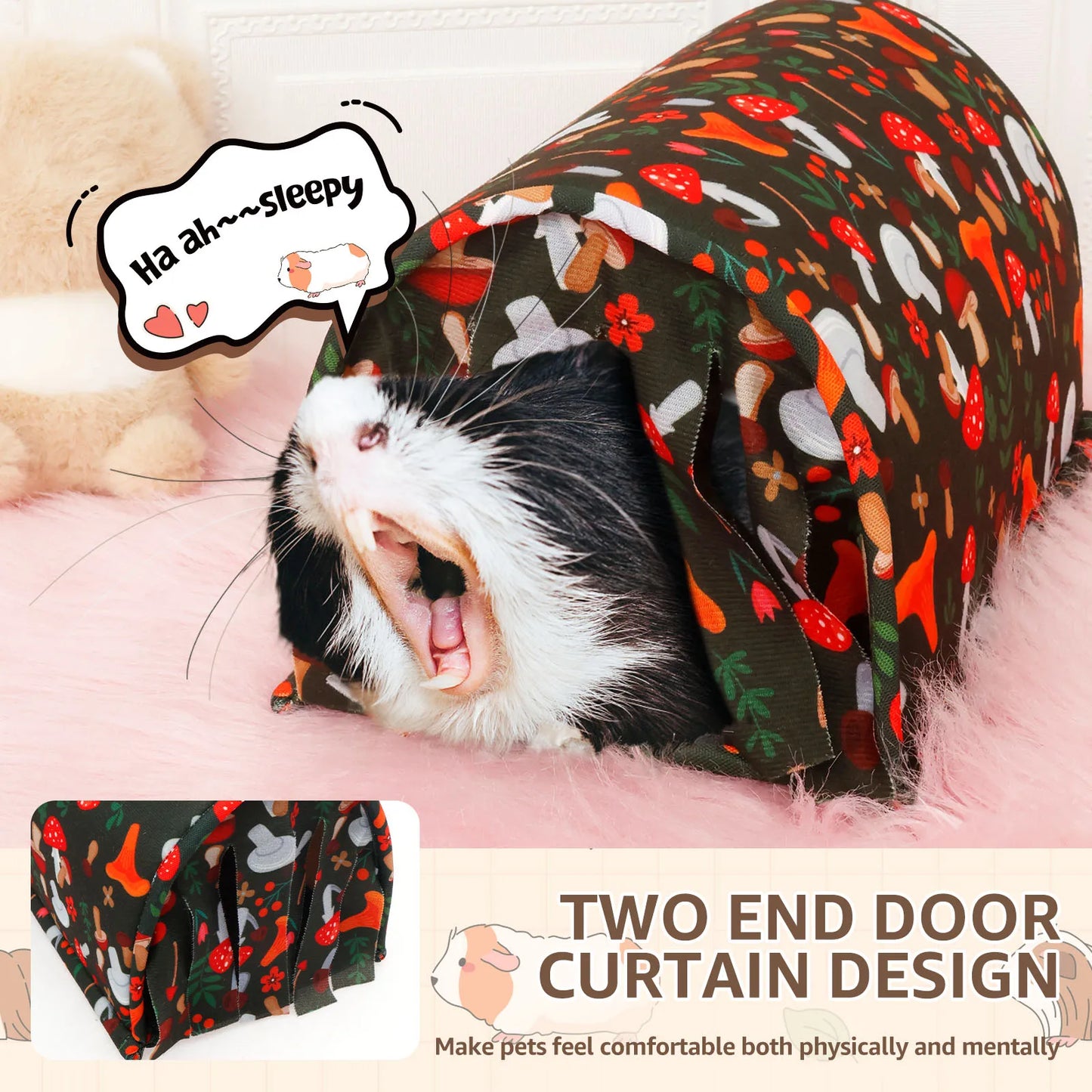 Guinea Pig Tunnel House Warm Bedding Cage Hamster Small Animal Toys Chinchilla Mice  Squirrel Nest Beds Pets Supplies