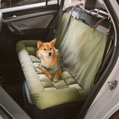 Large Dog Car Seat Bed with Chess Board Design Universal Fit for Most Cars Winter Pet Travel Bed Travel Safety Cushion