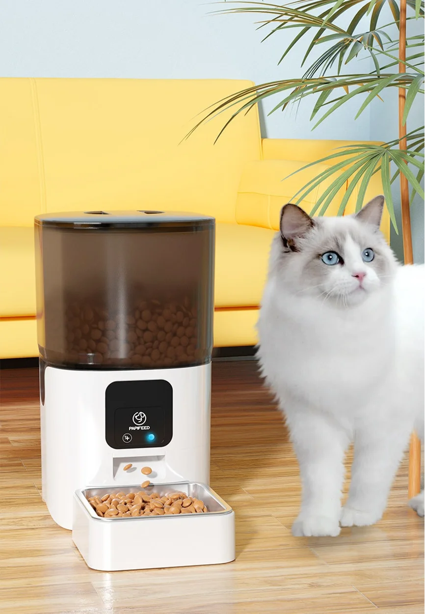 Smart Interactive Automatic Pet Feeder Bowl Eco-Friendly Solid WIFI Remote Timing Quantitative Visual Charge Box For Cats PP
