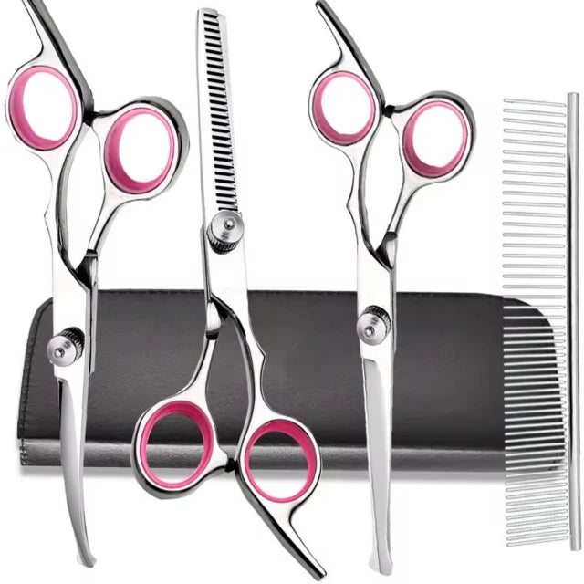 Dog Grooming Scissors Kit, Professional Scissors for Grooming with Safety Round Tips, Grooming Shears for Dogs Cat Pet At Home