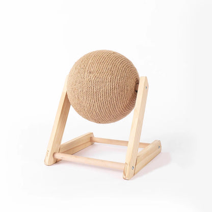 Cat Cratchers Ball Toys Sisal and Wood Stable Triangle Cats Indoor Stuff Sturdy Scratching Cool Scratch on Stand Spin