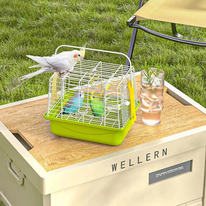 Removable Portable Bird Cage Durable Bite Resistant Bird Travel Carrier Cage with Handle with Standing Pole Bird Carrier Bag