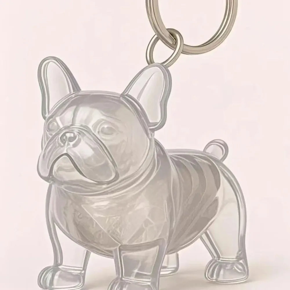 Dog Shape Dog Hair Storage Box Transparent DIY Handmade Pet Hair Keychain Keyring Hair Grooming Puppy Pendants Pet lovers