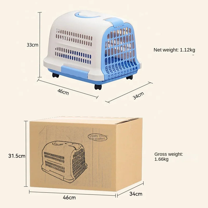 Portable Plastic Pet Carrier Durable Aviation Outdoor Pet Transport Box Essential for Cat & Dog Car & Car Transportation