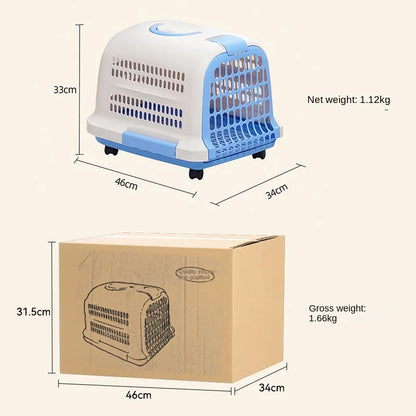 Portable Plastic Pet Carrier Durable Aviation Outdoor Pet Transport Box Essential for Cat & Dog Car & Car Transportation