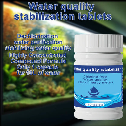 Aquarium Filter Media Set:Hollow Quartz Balls, Algae Remover, Nitrifying Bacteria, Conditioner&Bio-Clear Tabs for Fish Tank Care