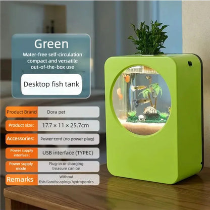 Home fish tank, living room, high-definition integrated turtle tank, no replacement aquarium, small and medium-sized office, des