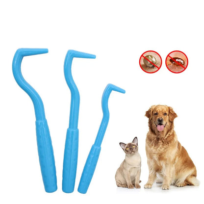 Pet Flea Remover Hook Tick Removal Tweezer - Dog Cat Tick Extractor Mite Comb Louse Pliers - Pet Care Accessories