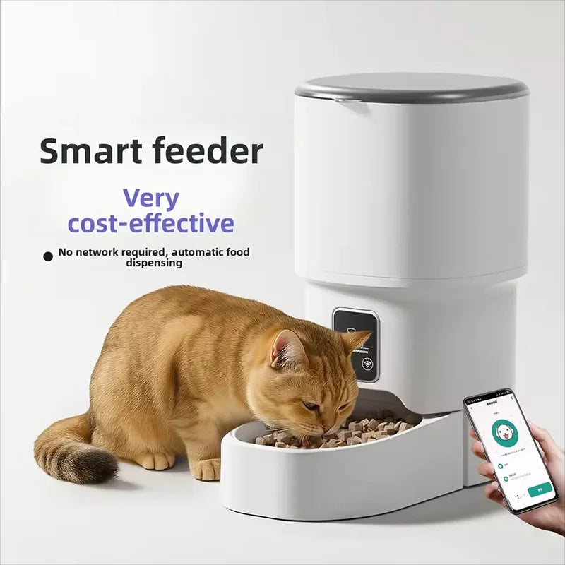 Smart Pet Feeder Automatic Timer Quantitative App Remote Visible Feeding Machine For Dog Cat 4L Food Storage Auto Pet Feeder