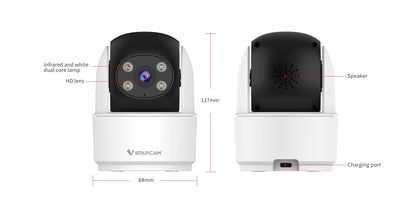 Pet Monitoring Camera Color Night Vision Pan-Tilt Rotation AI Human Detection Two-Way Audio 2.4G WiFi Connection