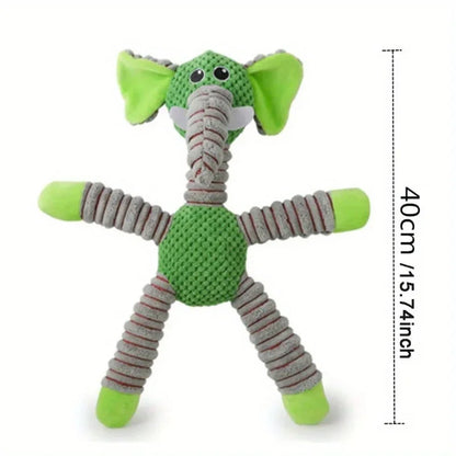 Dog Plush Toys. Spiral Bite Resistant Doll. Elephant,Pig,and Teddy Bear Designs,Interactive Toys for Small and Medium-sized Dogs