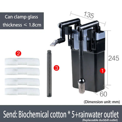 Aquarium Filters Fish Tank External Filter Equipment Hang on Waterfall Filter System Aquariums Water Purifiers Filters Pumps