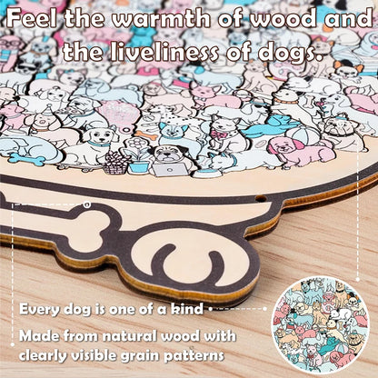 New DIY Dog Puzzle Fun Wooden Educational Toys Dog Animal Decompression Handmade Assembled Toy Gift For Children and Adults