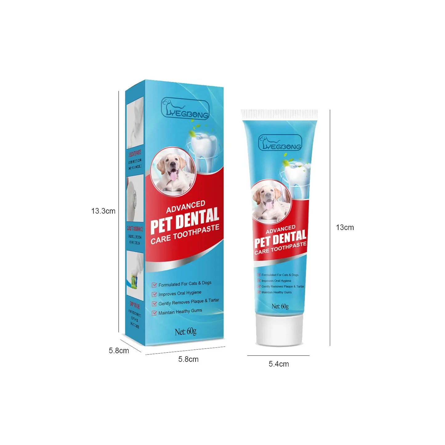 Pet Toothpaste for Dogs, Fresh Breath, Bad Breath Removal, Tartar Cleaning, Cat Oral Care, Edible