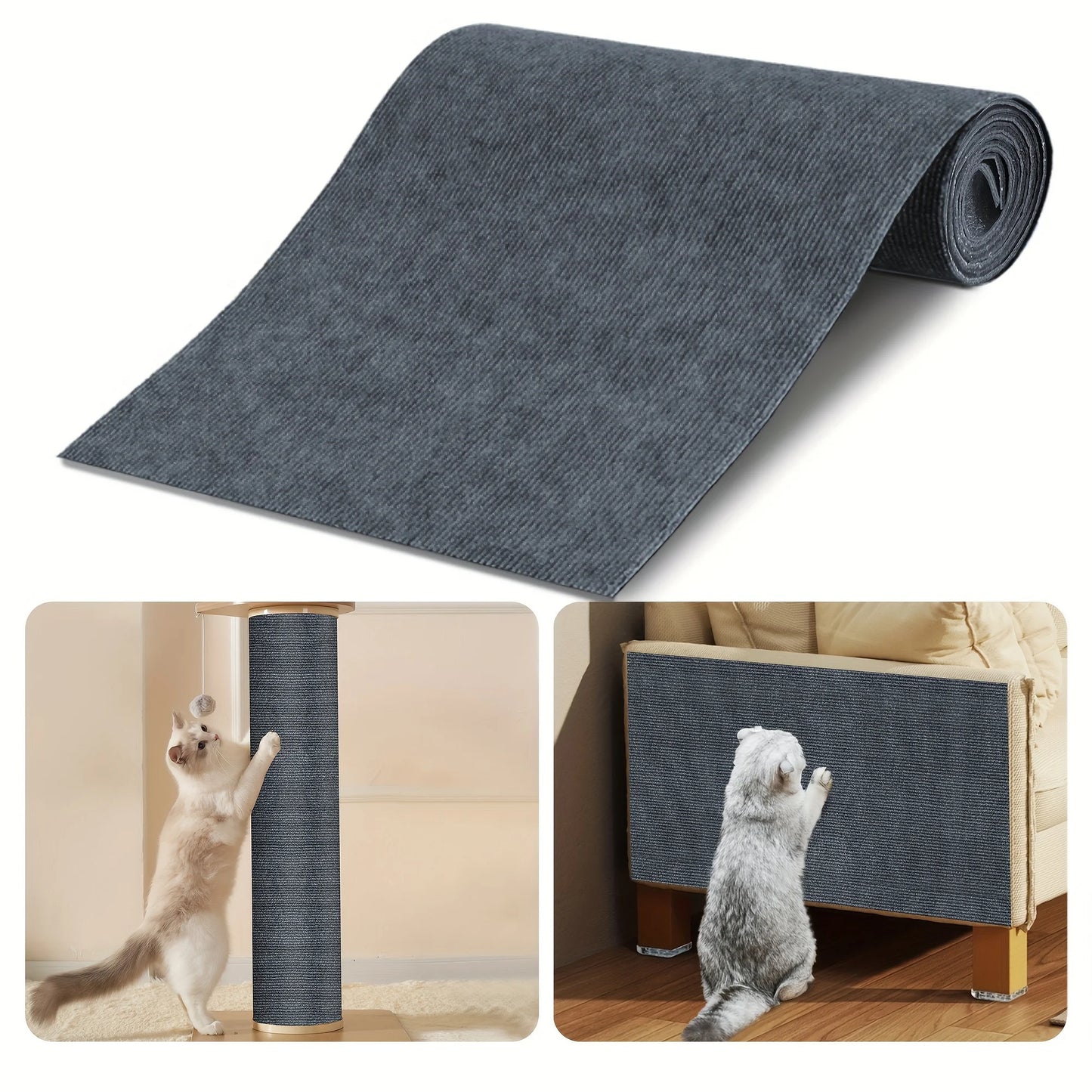 Trimmable Cat Scratching Mat Cat Scratcher Sofa Tape Scratching Post Self-adhesive Carpet Cats Scratch Board Cat Accessories