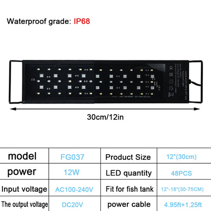 24/7 Lighting Aquarium LED Light full Spectrum Extendable Timer Adjustable Brightness Fish Tank Light Aquariums Decoration Lamp