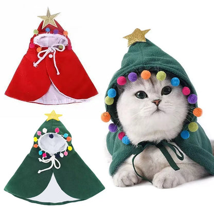 Cat  Costume Dog Cape Cloak Winter Warm Plaid Pet Clothes Puppy Kitten Apparel  Festival Outfit