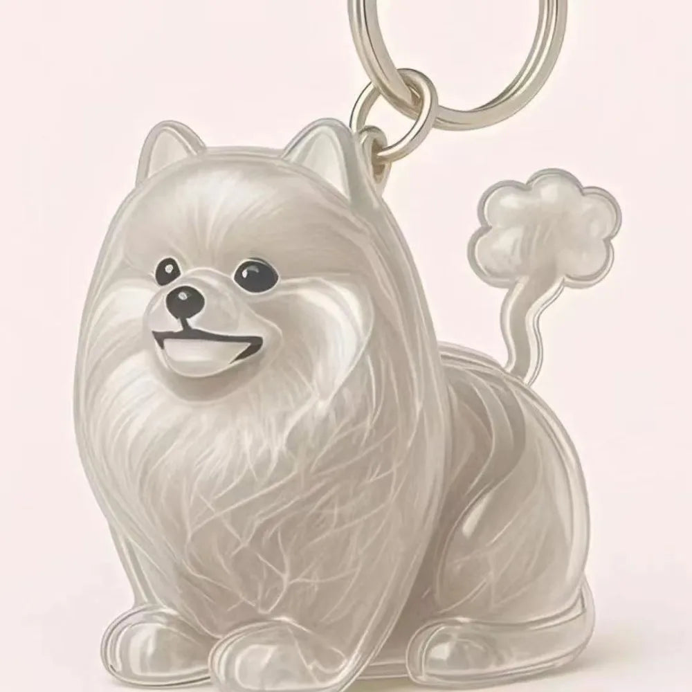Dog Shape Dog Hair Storage Box Transparent DIY Handmade Pet Hair Keychain Keyring Hair Grooming Puppy Pendants Pet lovers