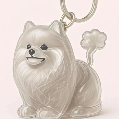 Dog Shape Dog Hair Storage Box Transparent DIY Handmade Pet Hair Keychain Keyring Hair Grooming Puppy Pendants Pet lovers