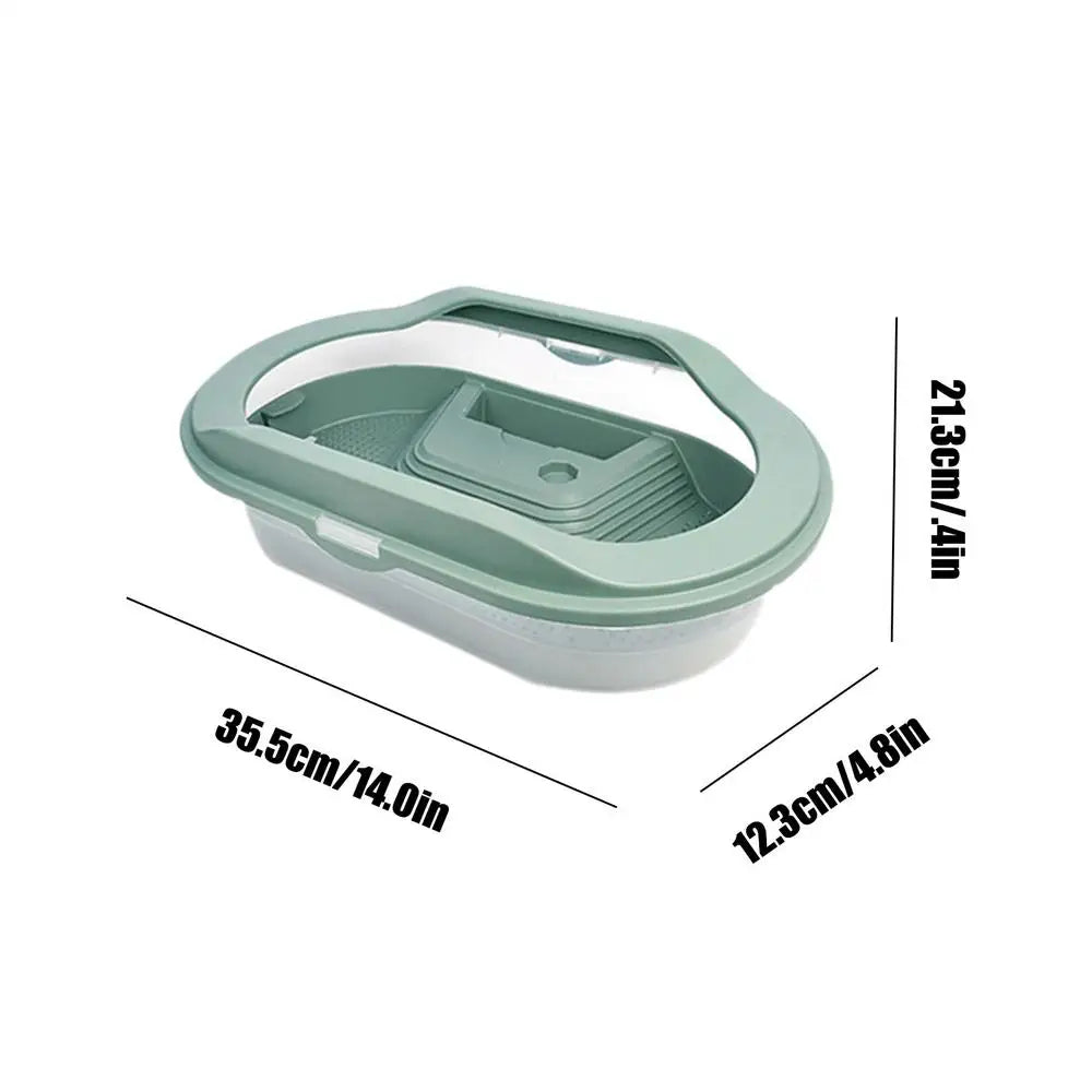 Turtle Terrarium Water Turtle Tank Bottom Drainage Basking Stage Clear Lid Area Habitat Breeding Box for Hermit Gecko Hermit