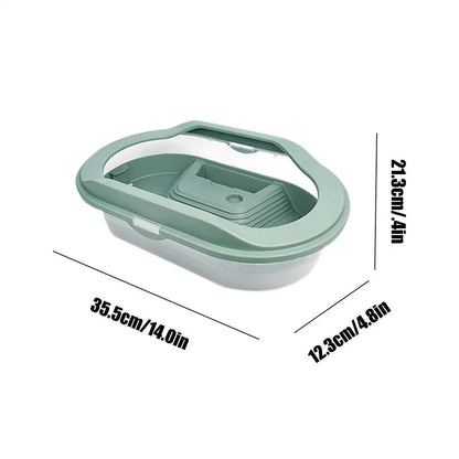 Turtle Terrarium Water Turtle Tank Bottom Drainage Basking Stage Clear Lid Area Habitat Breeding Box for Hermit Gecko Hermit