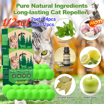 1/2set Cat Deterrent Outdoor Indoor Natural Peppermint Oil Cat Deterrent Ball Cat Repellent Keep Cats Off Yard Garden Lawn Plant