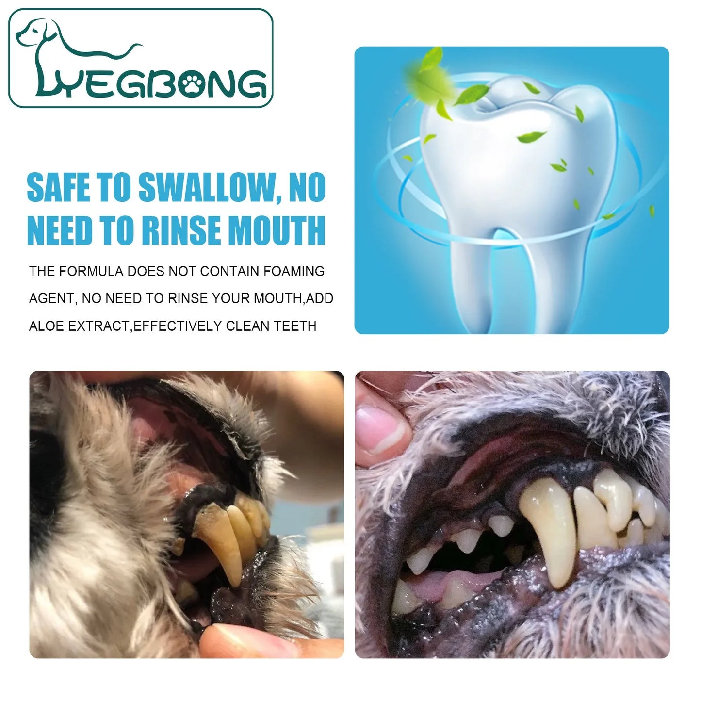 Pet Toothpaste for Dogs, Fresh Breath, Bad Breath Removal, Tartar Cleaning, Cat Oral Care, Edible