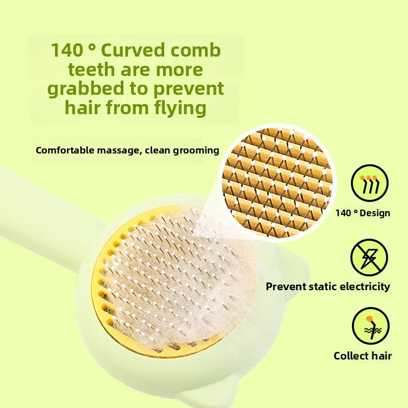 Cat Dog Grooming Brush Deshedding Tool for Loose Fur Removal Slicker Brush Pet Hair Care Essential