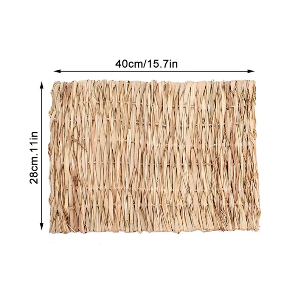 Pet Grass Mat Rabbits Bunny Mat Natural Straw Bedding Resting Cage Mat For Guinea Pig Parrot Chinchilla Hamster Rat