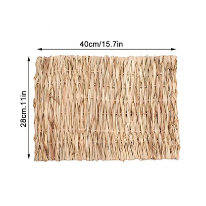 Pet Grass Mat Rabbits Bunny Mat Natural Straw Bedding Resting Cage Mat For Guinea Pig Parrot Chinchilla Hamster Rat