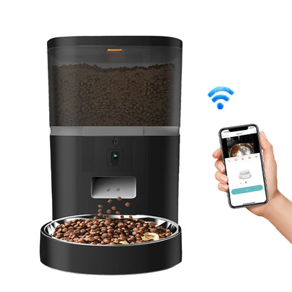 4L Smart 5v USB Automatic Cat Feeder With Camera Video Cat Dry Food Dispenser Pet Smart Voice Recorder Auto Feeder With Stainles