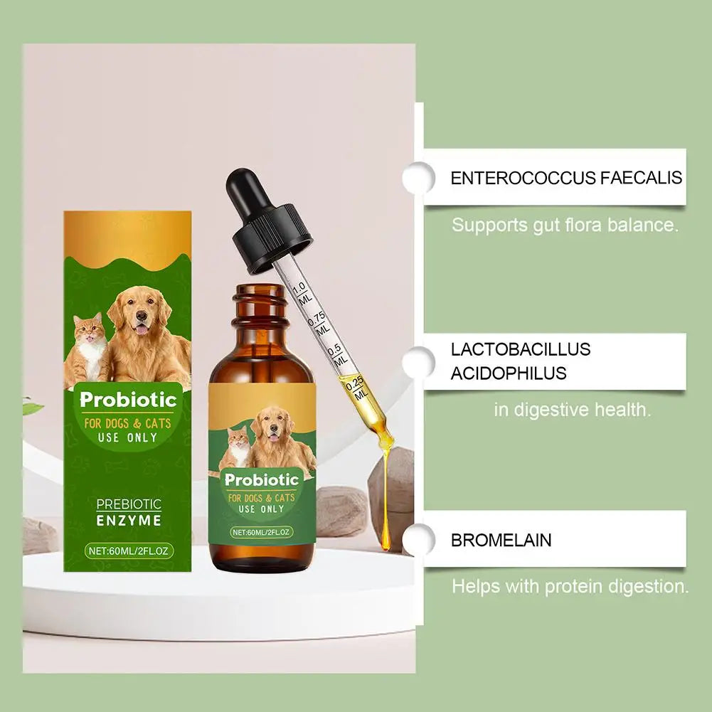 Pet Nutrition Supplement Probiotic Drops Containing Enzymes Used For Dog Cat Digestion And Immune Support Health Supplement