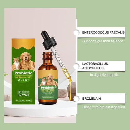 Pet Nutrition Supplement Probiotic Drops Containing Enzymes Used For Dog Cat Digestion And Immune Support Health Supplement