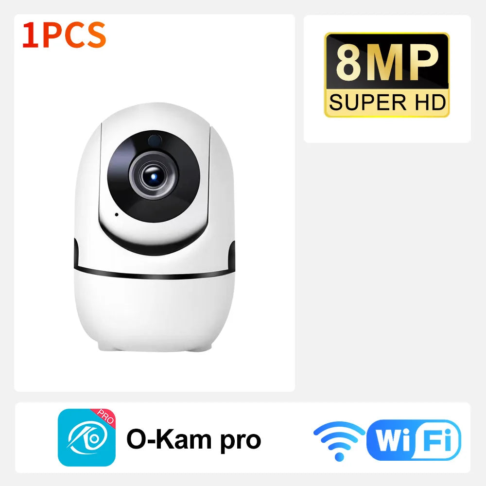 PEGATAH 8MP Home Security Camera Indoor, WiFi Pet Camera & Baby Monitor with Human Tracking, IR Night Vision, O-Kam Pro App