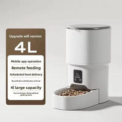Smart Pet Feeder Automatic Timer Quantitative App Remote Visible Feeding Machine For Dog Cat 4L Food Storage Auto Pet Feeder
