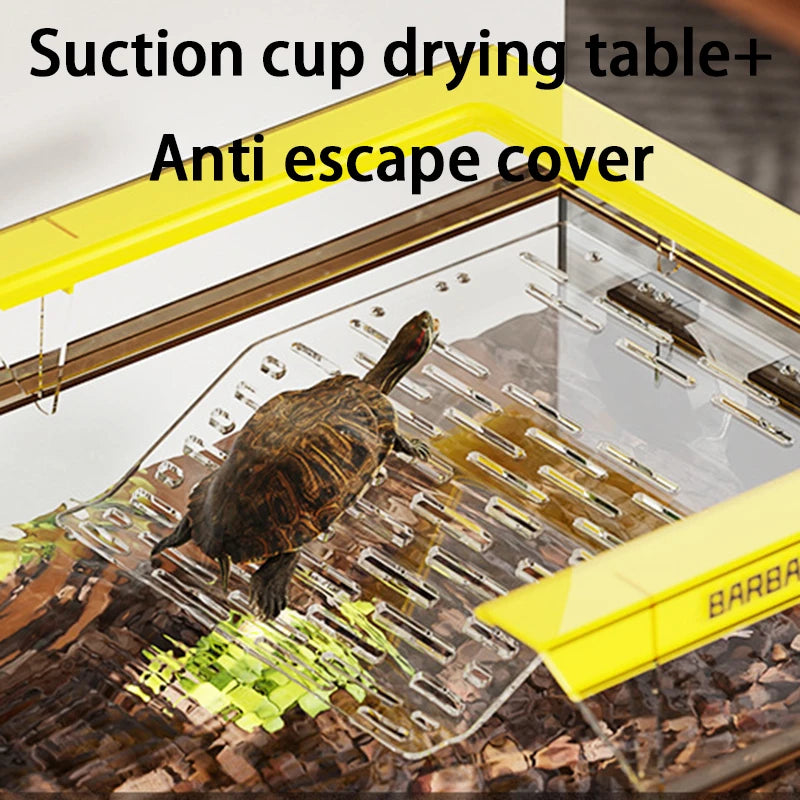 Aquarium Terrariums Large Ecological Tank Desktop Decoration Turtle Fish Tank Household Transparent Glass Reptile Breeding Case