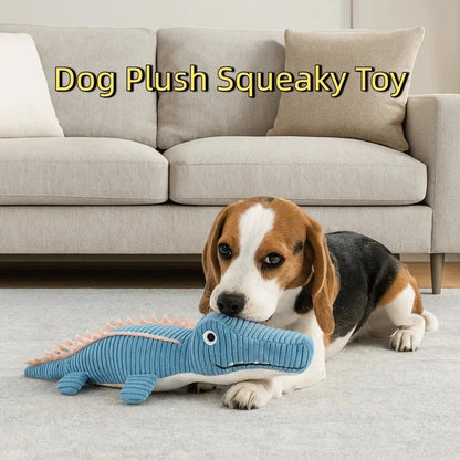 Dog Sound Bite Resistant Dog Chew Cartoon Animal Shape Pet Crocodile Soft Stuffed Pet for Cats and Dogs
