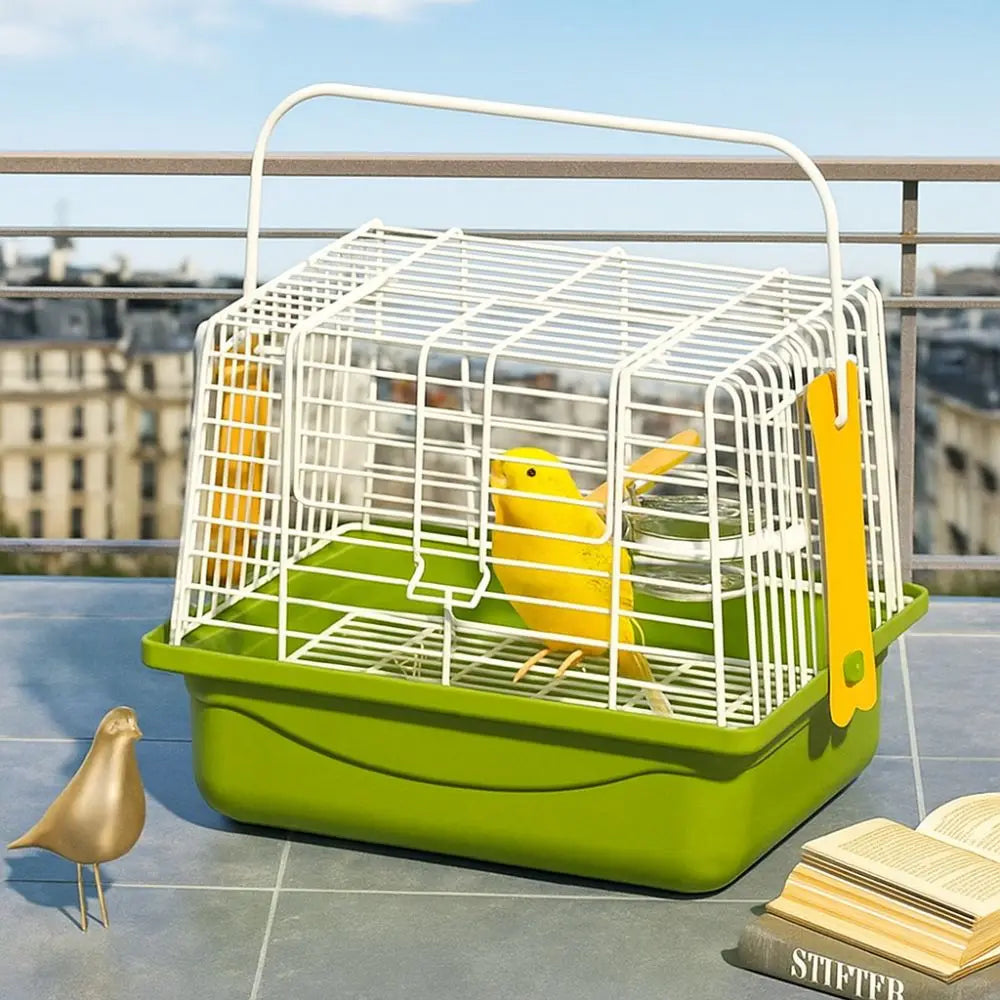 Removable Portable Bird Cage Durable Bite Resistant Bird Travel Carrier Cage with Handle with Standing Pole Bird Carrier Bag